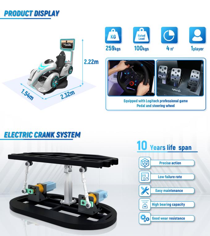 Immersive Virtual Reality Racing Go Karts Car Simulator Game Machine VR