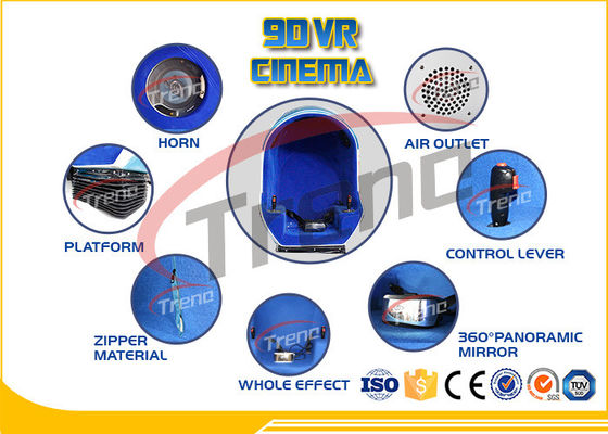 Black Mini Dynamic 9D Virtual Reality Simulator , 1080P HD Free Vision 9D Action Cinema