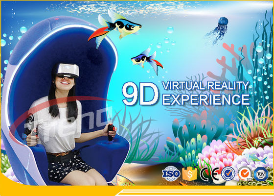 Orange Luxury Seat Amusement Park 9D VR Simulator With 360 Degree Rotating Platform