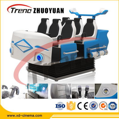 Amusement Roller Coaster 9D Virtual Reality Simulator Six Seats For Auto Show
