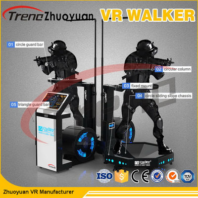 Black Amusement Park Virtual Reality Treadmill With Free Shooting Games