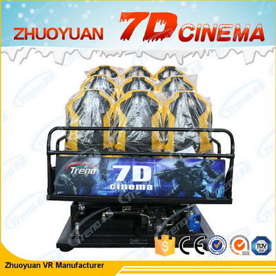 Theme Park Shooting Game 7D Cinema Simulator 6 Seats With Electric System