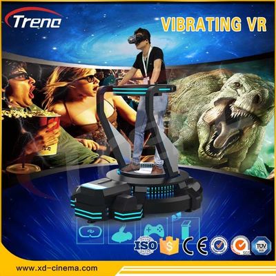 Black 0.5KW Small Vibrating VR Simulator Cinema With Player Controller Joystick