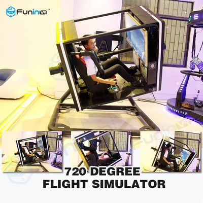 Black / Yellow One Player Flight Simulator Virtual Reality With 50 Inch Screen