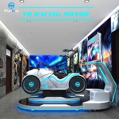 E3 Helmet 9D VR Simulator Electric Motorcycle VR Machine White With LED Lights