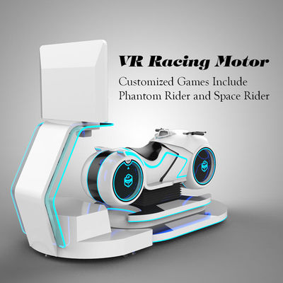 220V   white color multiplayer eye-catch appearance  Car Driving Vr Simulator Motorcycle Racing with deepon E3