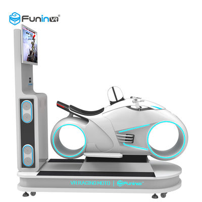 White Color 9D Virtual Reality Simulator Multiplayer Car Driving Vr Motorcycle Racing 700KW