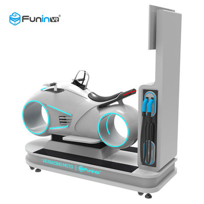 White Color 9D Virtual Reality Simulator Multiplayer Car Driving Vr Motorcycle Racing 700KW