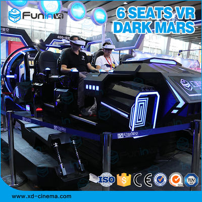 Vr Games 6 Seats 9D Virtual Reality Simulator ISO9000 220V Multiplayer Black Appearance