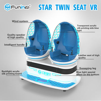 Blue 9D Virtual Reality Simulator Shooting Action Cinema 360 Degree Rotating Touch Screen HD 1080P