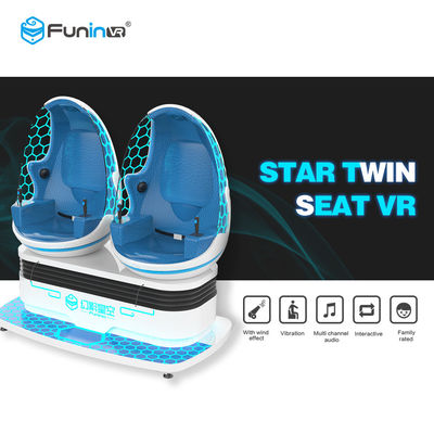 Blue 9D Virtual Reality Simulator Shooting Action Cinema 360 Degree Rotating Touch Screen HD 1080P