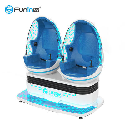 Blue White Color Two Seats 9D VR Ride Cabin Cinema Virtual Reality simulator For Kids Amusement Park