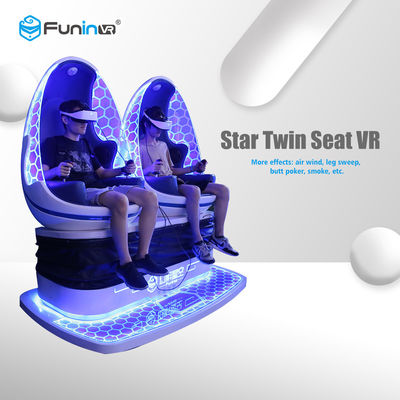 Blue White Color Two Seats 9D VR Ride Cabin Cinema Virtual Reality simulator For Kids Amusement Park