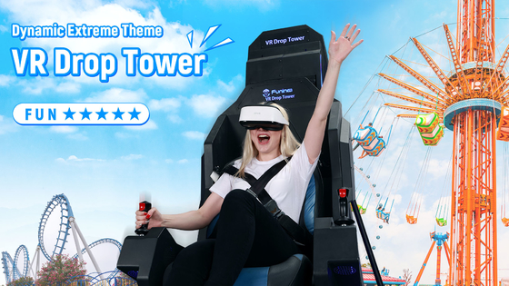 Entertainment With VR Drop Tower 9D VR Simulator 360° Movements Multiplayers