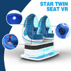 Two Seats Motion Chair Cinema 9D Virtual Reality Game Machine Blue With White Color