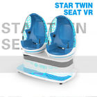 Two Seats Motion Chair Cinema 9D Virtual Reality Game Machine Blue With White Color