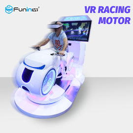 Car Driving 9D Virtual Reality Simulator 700KW White Color Multiplayer For Game Zone