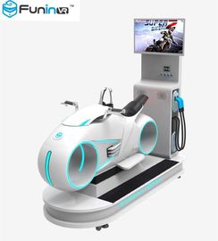 VR FRP Simple Motor Racing Simulator Game Machine White For 1 Player