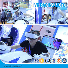 VR FRP Simple Motor Racing Simulator Game Machine White For 1 Player