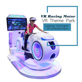 VR FRP Simple Motor Racing Simulator Game Machine White For 1 Player