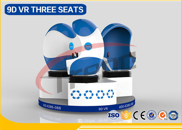 Space Capsule Egg Shaped 9D VR Simulator Three Seat With HQ VR Glasses