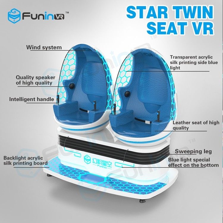 Two players 1.2KW VR Game Machine / 9d Cinema Simulator With VR Helmet