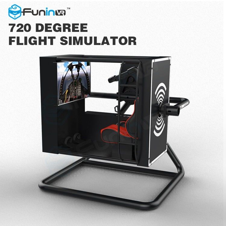 Black / Yellow One Player Flight Simulator Virtual Reality With 50 Inch Screen