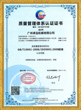 China Zhuoyuan Co.,Ltd certification